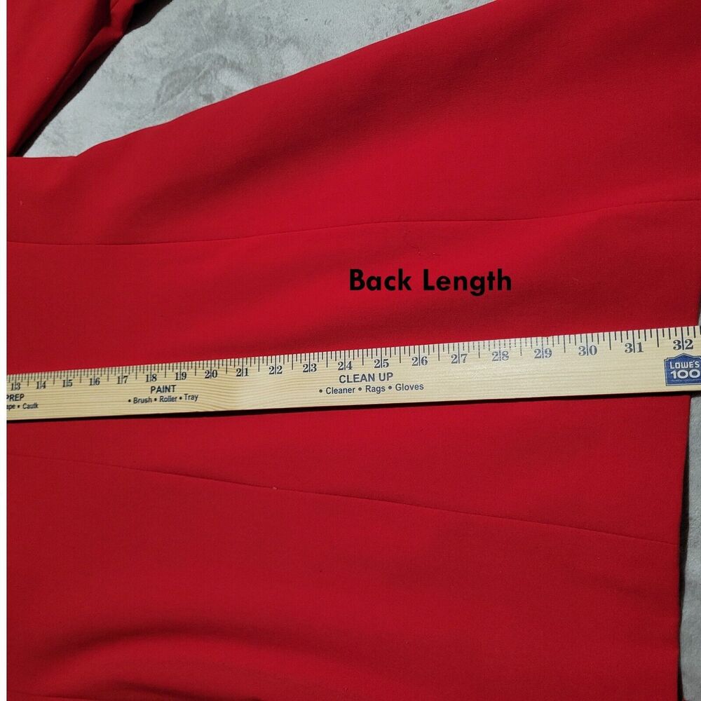 Tahari Arthur S. Levine Red Topper Jacket Coat Collarless Long Blazer Size 4 - Picture 14 of 15